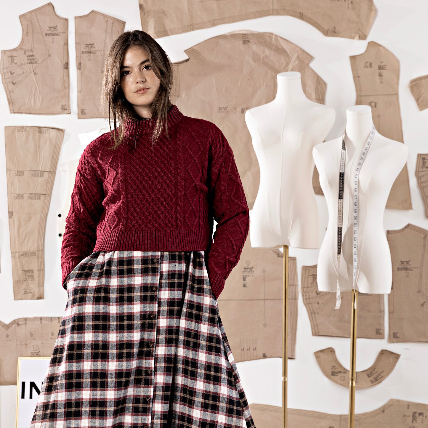 Maxi Dress IN: Black Plaid