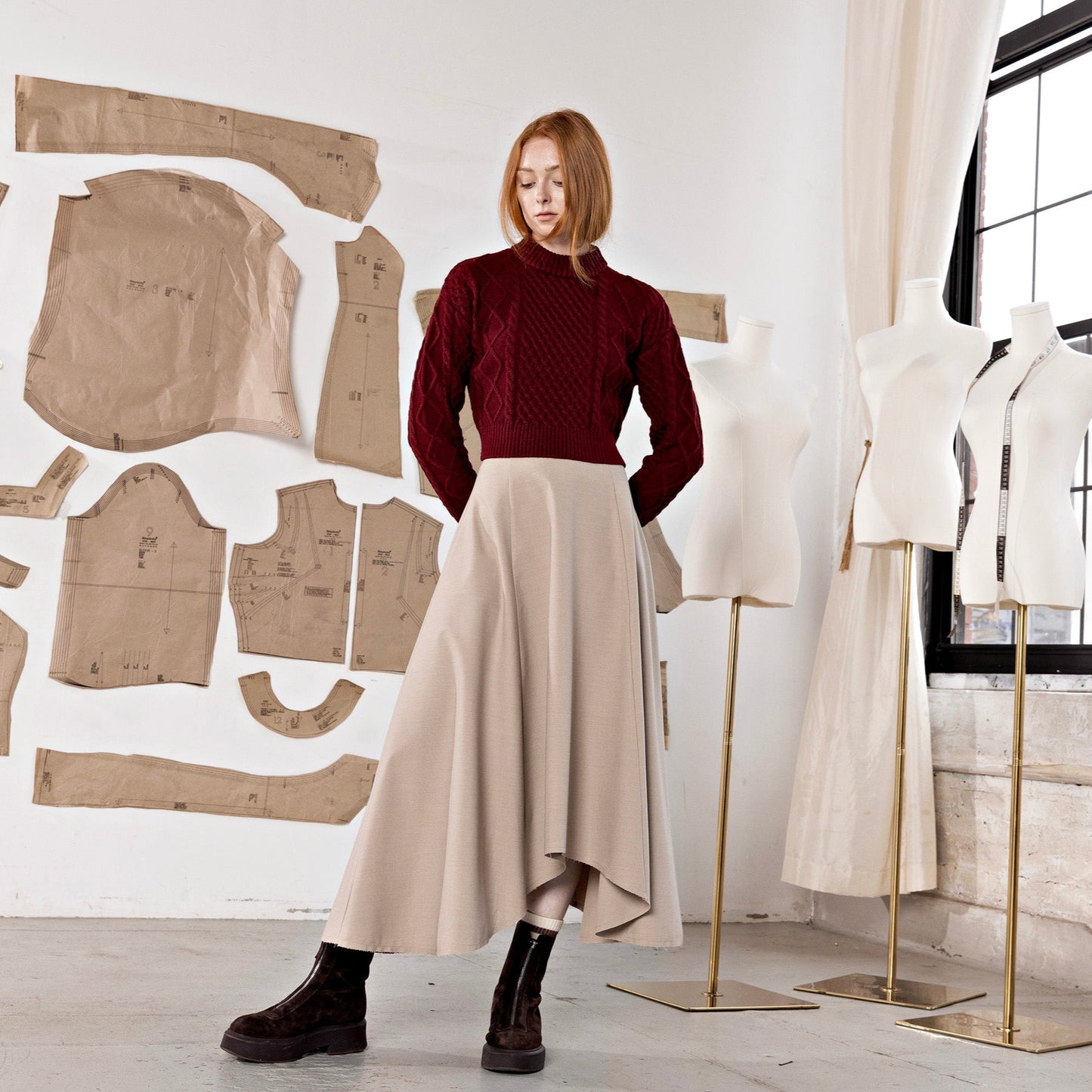 Asymmetric Skirt IN: Oatmeal