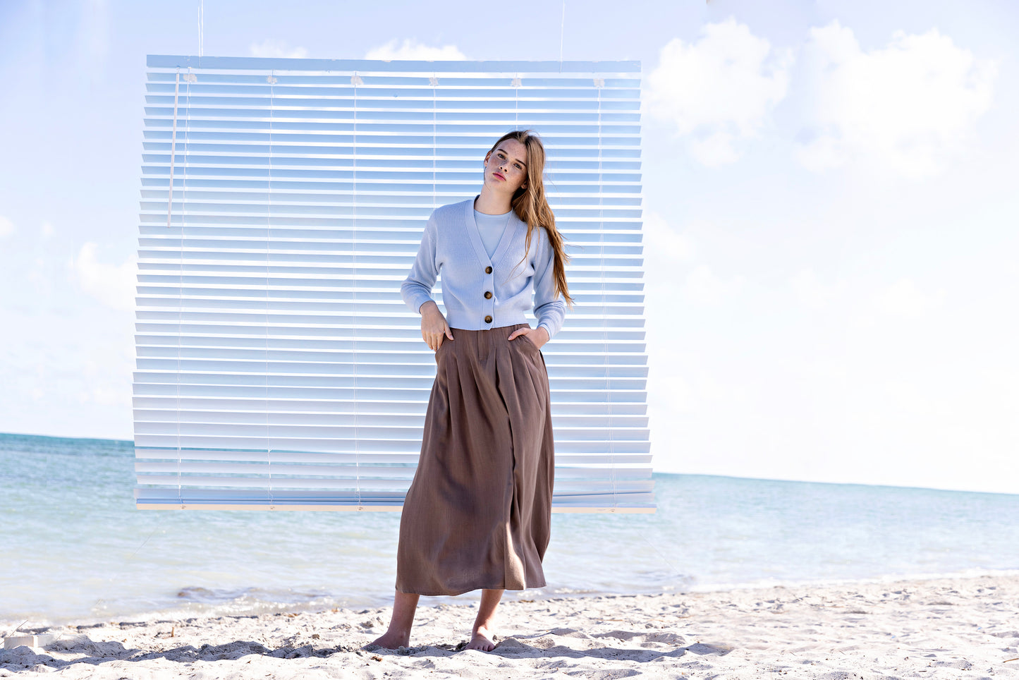 Soft Linen Skirt IN: Brown