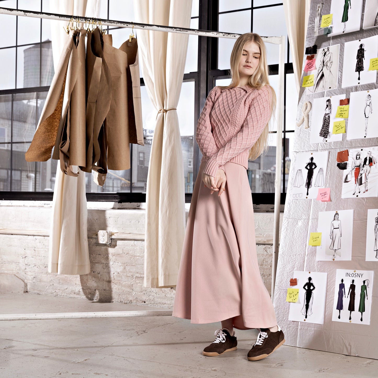 Collar Knit Sweater IN: Mauve Pink