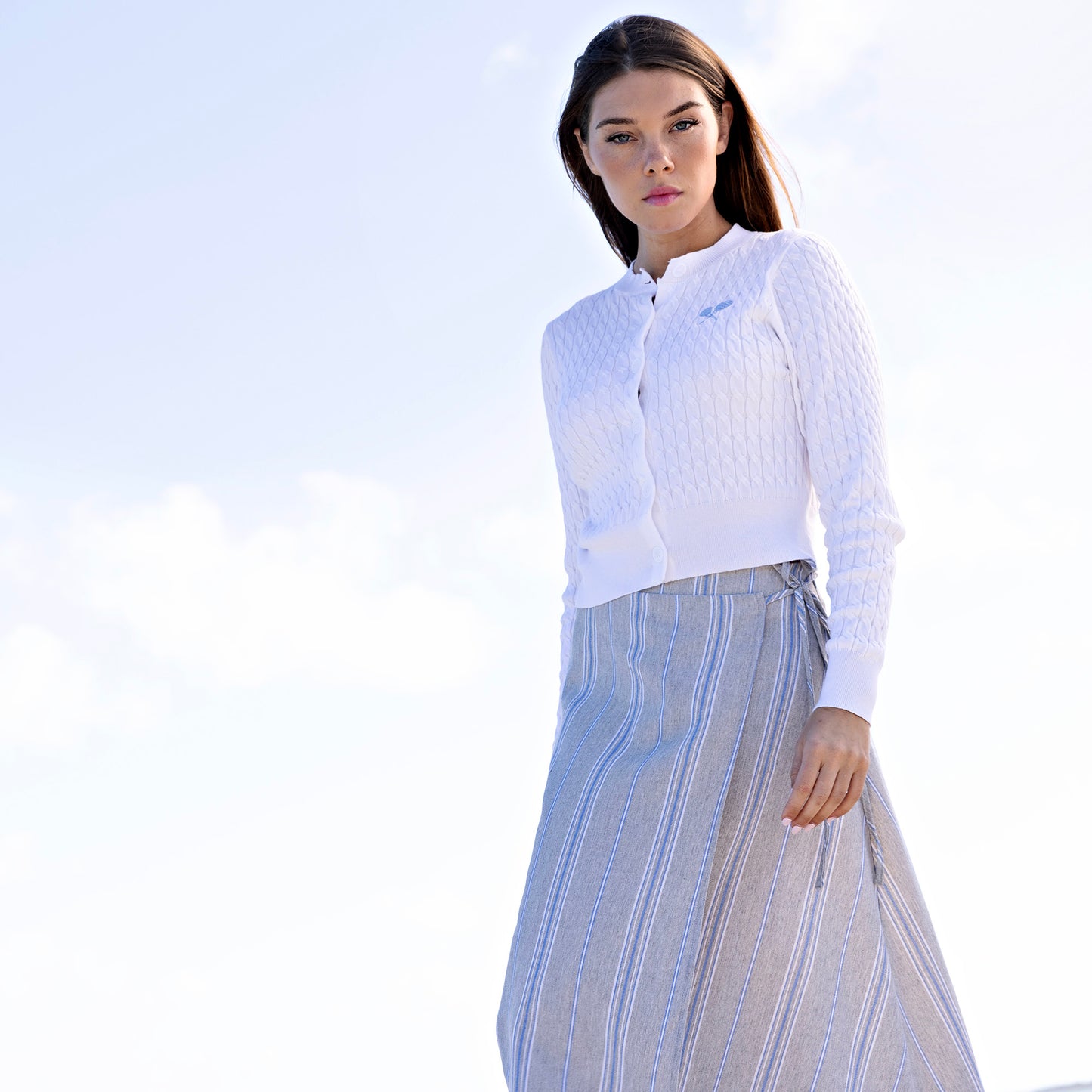 Wrap Skirt IN: Grey Striped