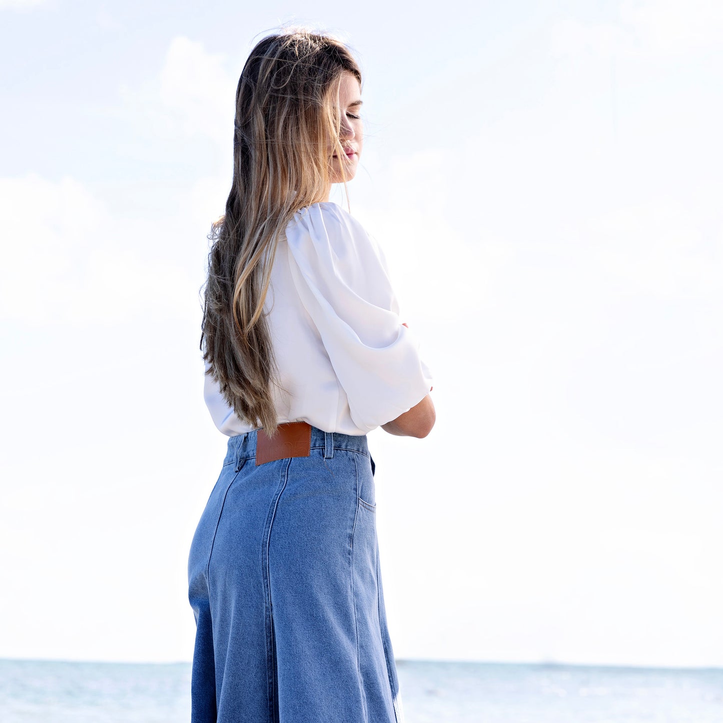 Puff Sleeve Shirt IN: White Silk