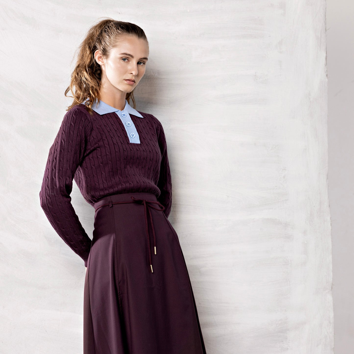 Cable Polo IN: Aubergine