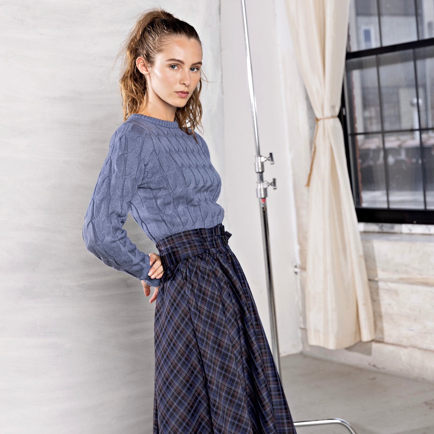 Double Buckle Skirt IN: Plaid