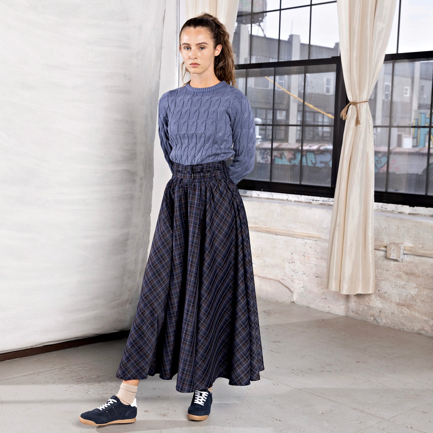 Double Buckle Skirt IN: Plaid
