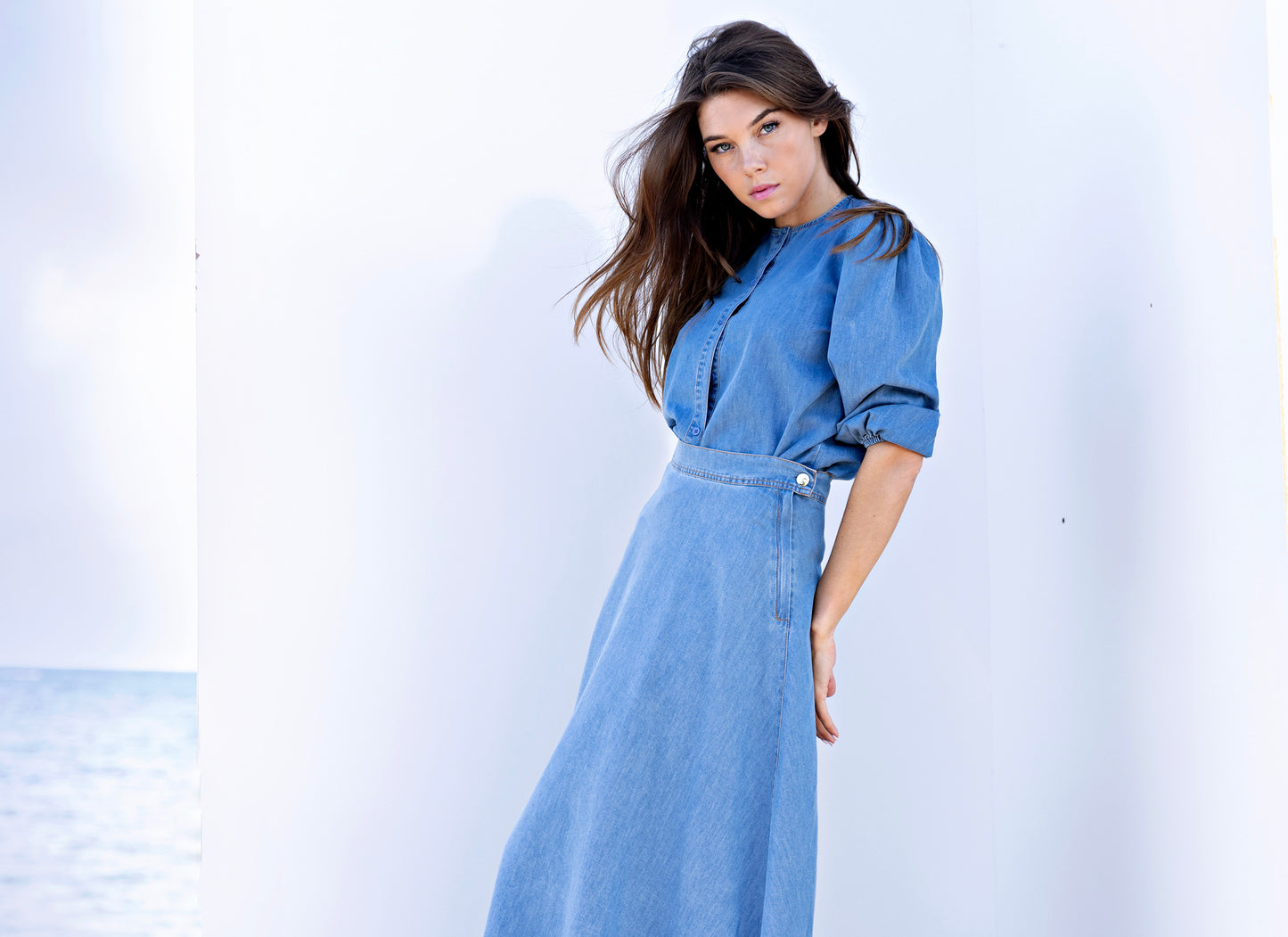 Puff Sleeve Shirt IN: Denim