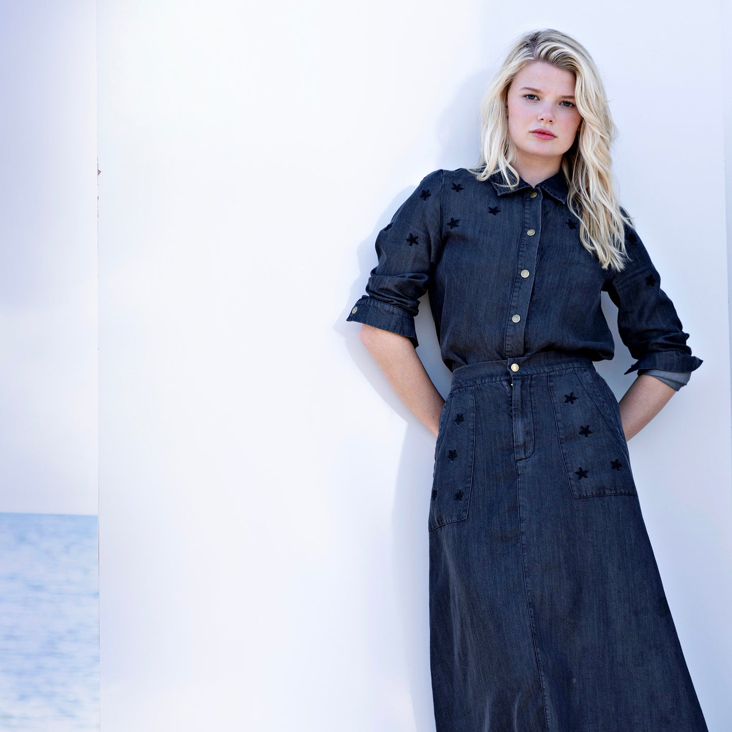 Tencel Star Shirt IN: Black Denim