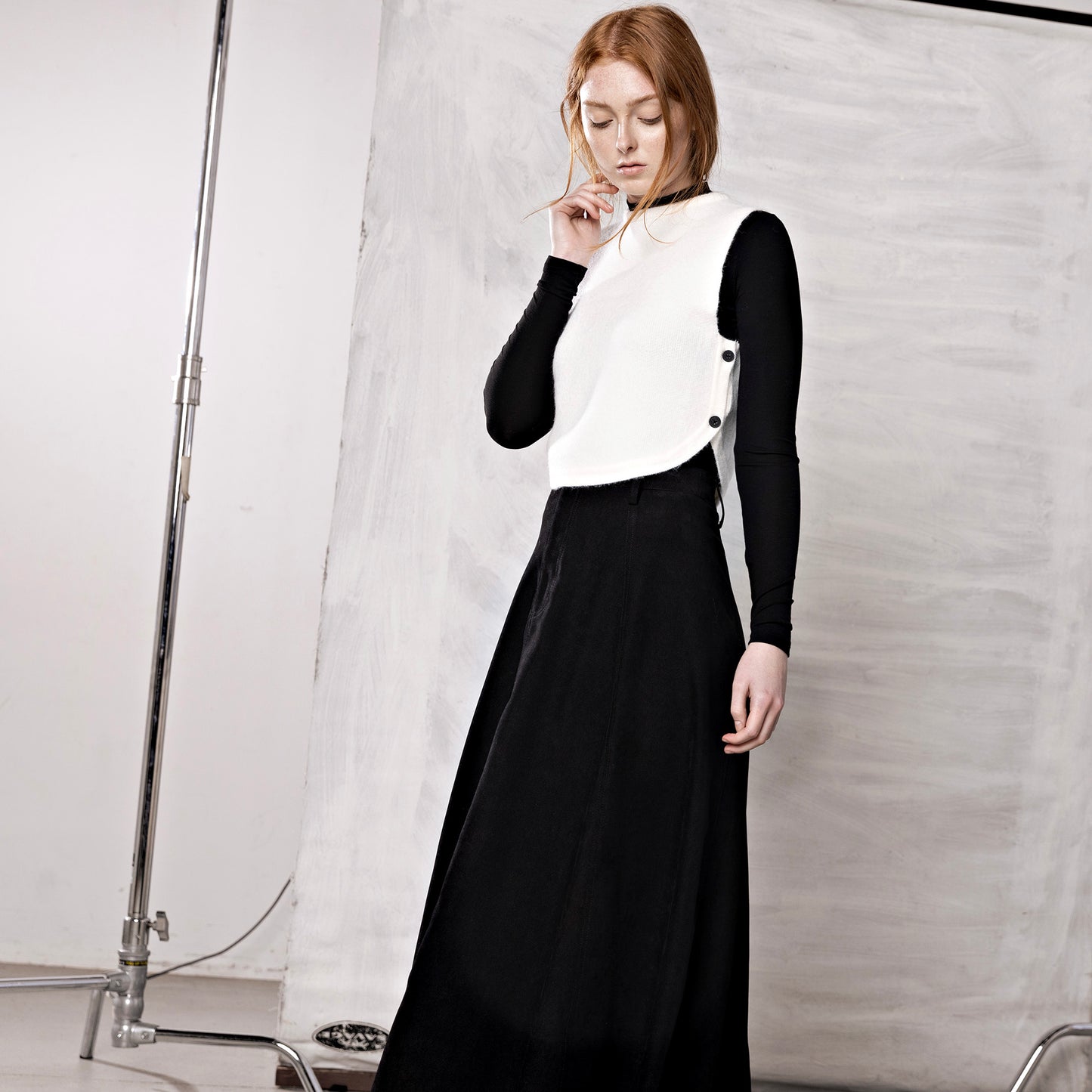 Button Vest IN: Ivory