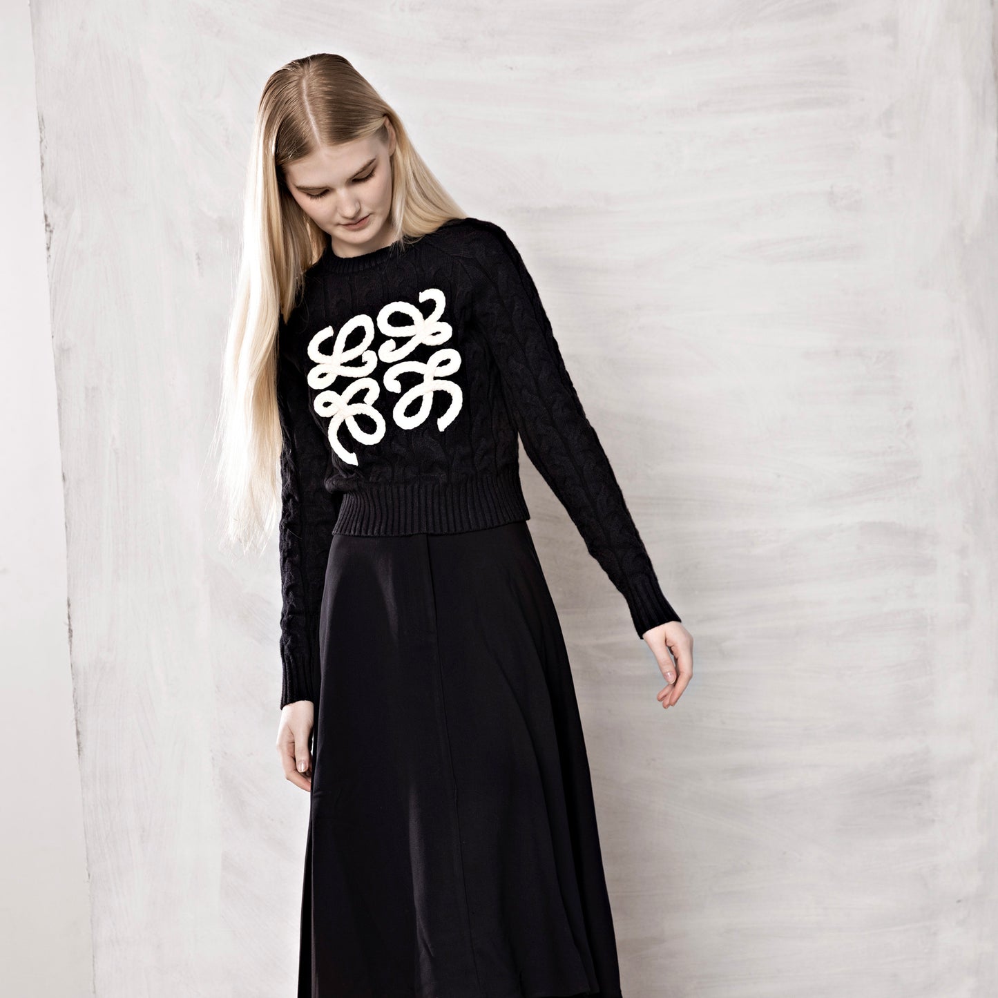 Designer Inspired Knit Sweater IN: Black