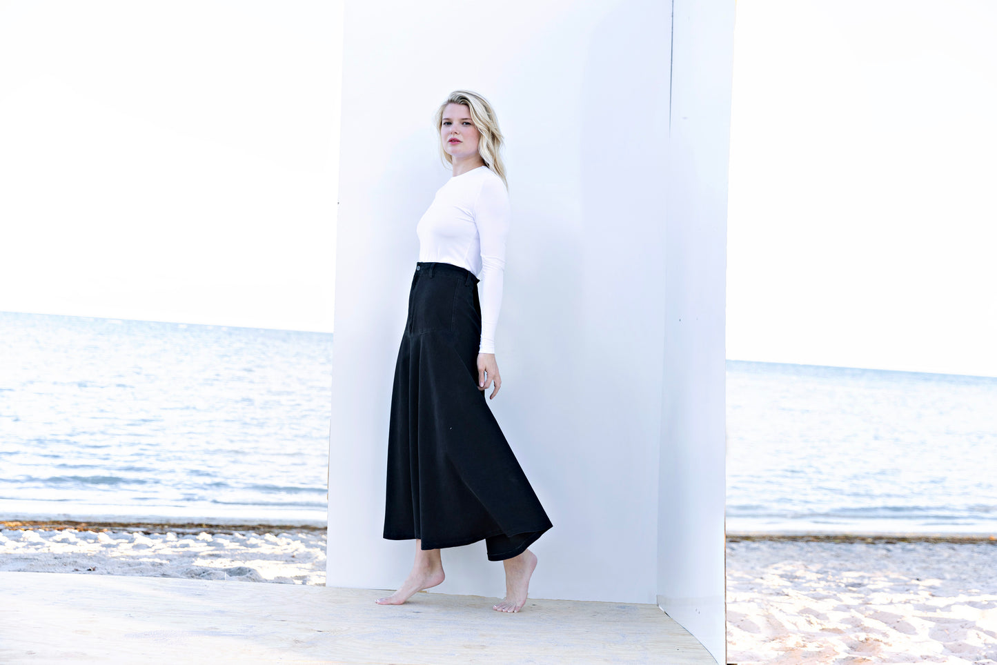 Uptown Skirt IN: Black Denim