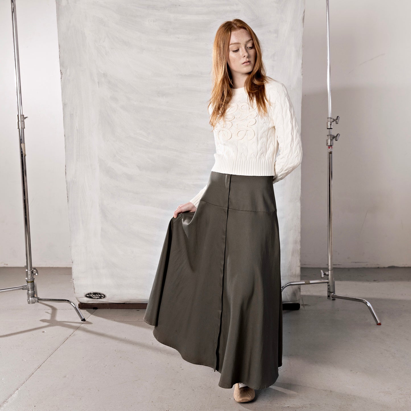 Empire Skirt IN: Sage