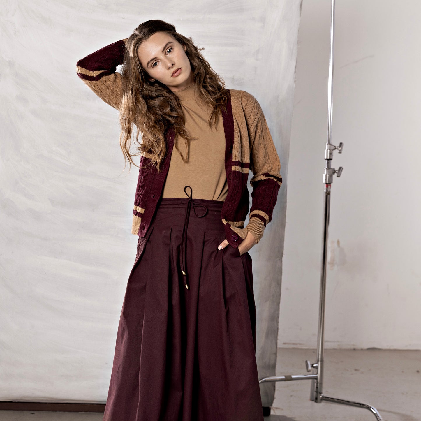 Gramercy Skirt IN: Aubergine Techno