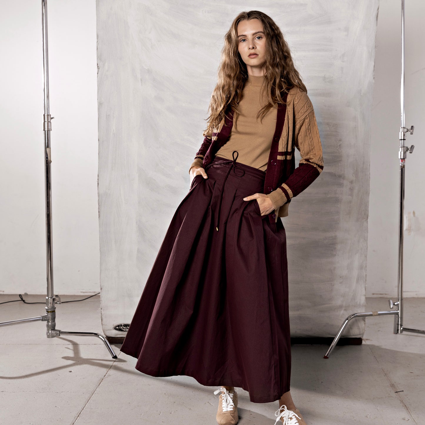 Gramercy Skirt IN: Aubergine Techno