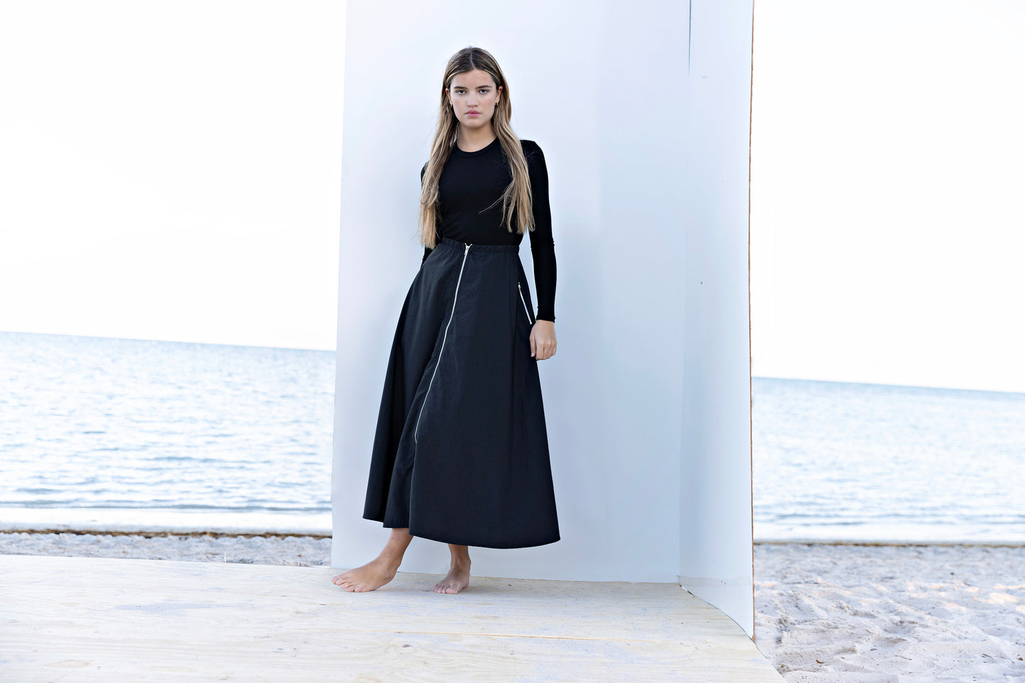 Zipper Inspired Skirt IN: Black