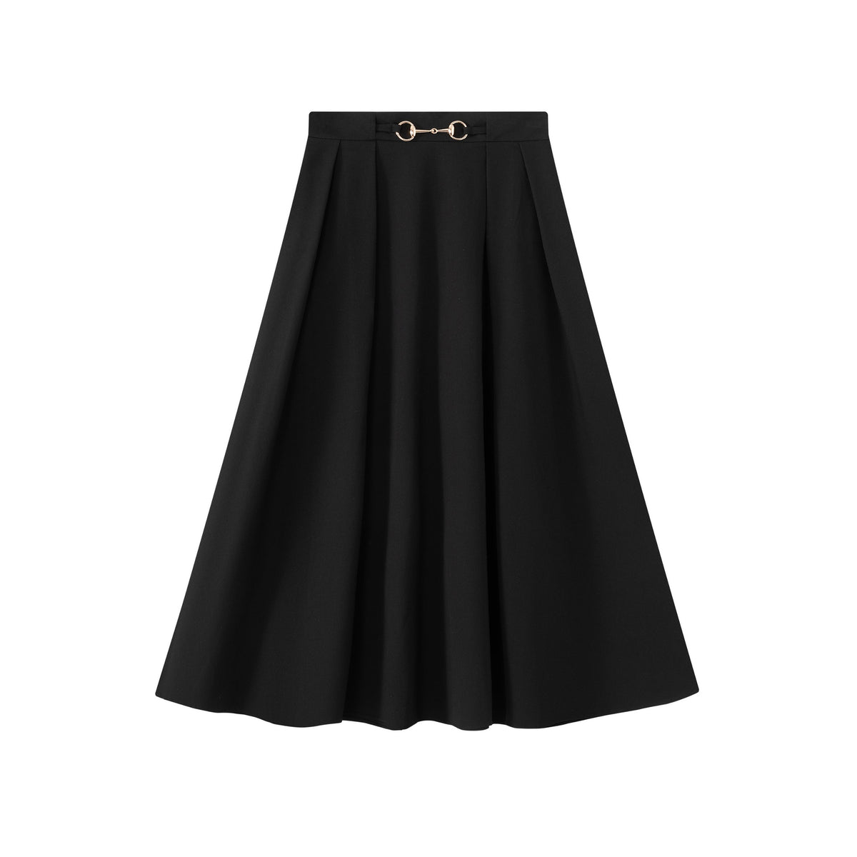 Buckle Pleated Skirt IN:Black