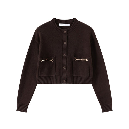 Buckle Cardigan IN:Brown