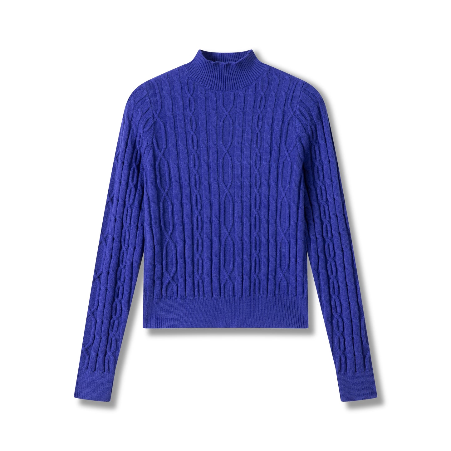 Cable Mockneck IN: Royal Blue