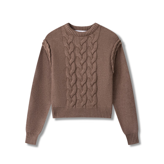 Lux Cable Sweater IN: Taupe