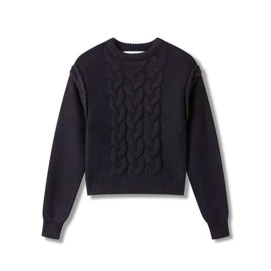 Lux Cable Sweater IN: Black