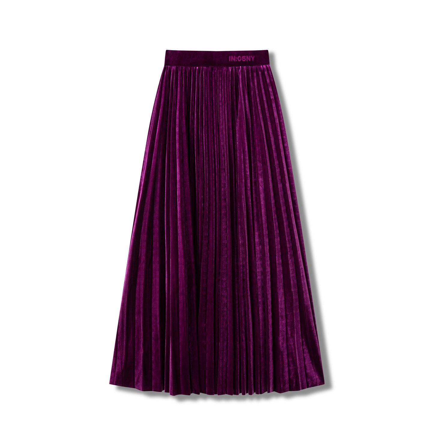 Velvet Pleated Skirt IN: Magenta