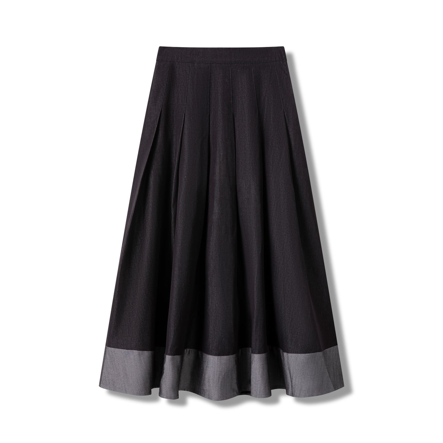 Pleated Skirt IN: Black Denim