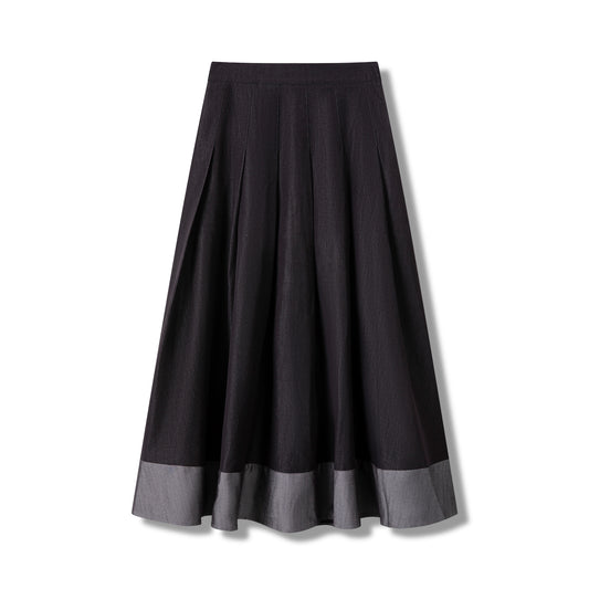 Pleated Skirt IN: Black Denim