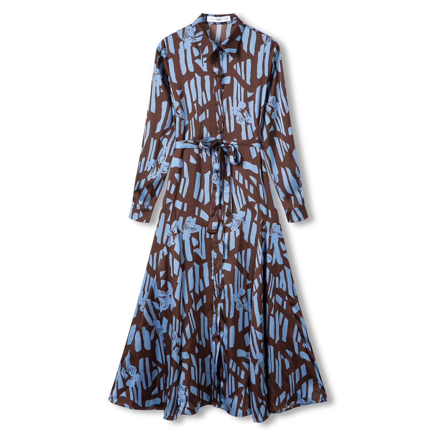 Printed Dress IN: Brown/Blue