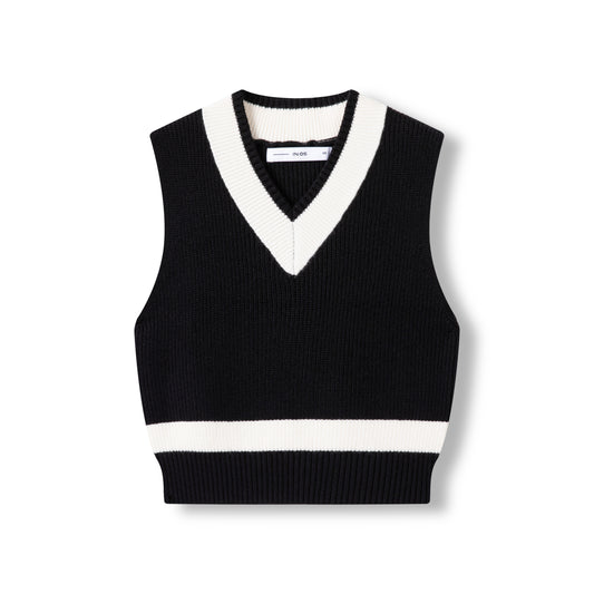 Varsity Vest IN: Black/Cream
