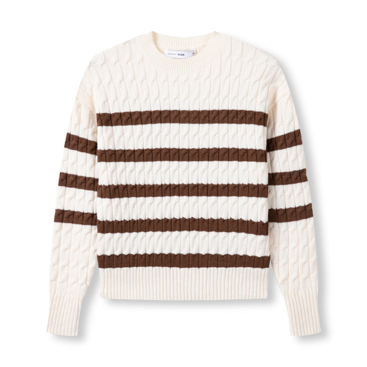Cable Stripe Sweater IN: Caramel