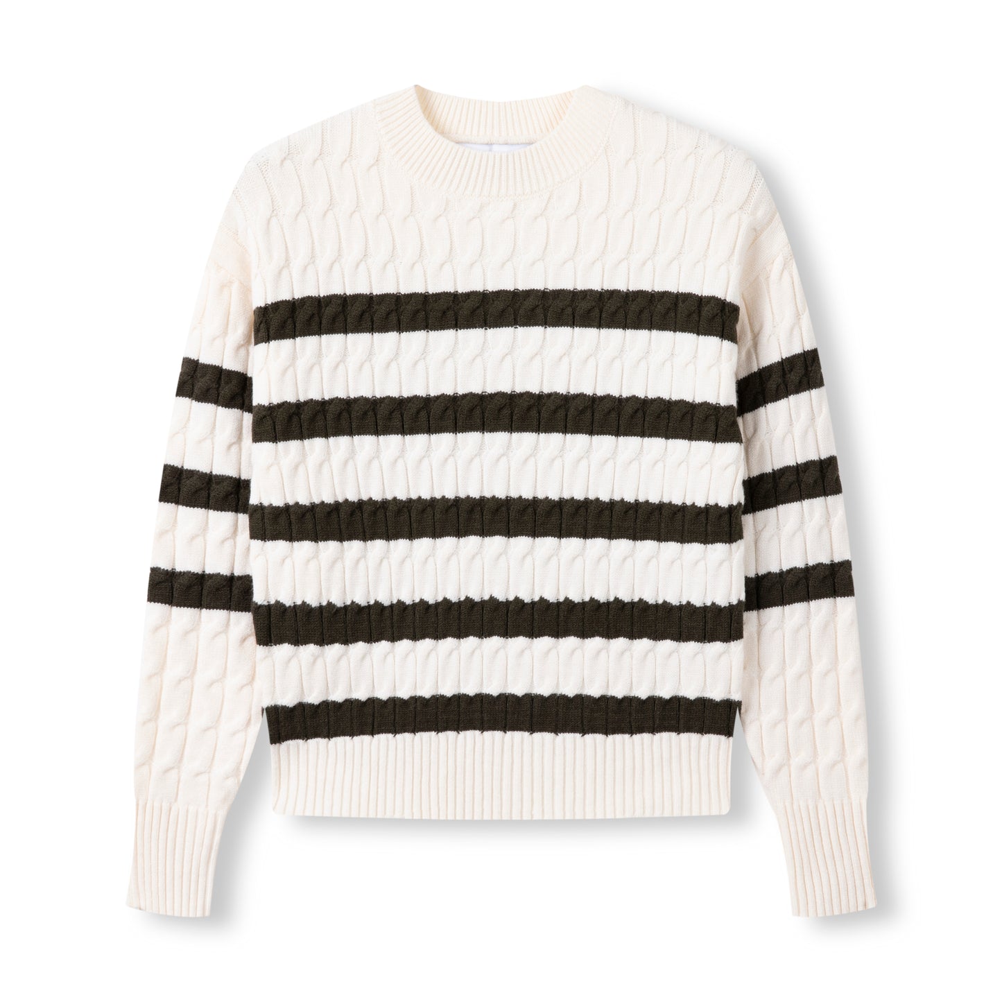 Cable Stripe Sweater IN: Olive