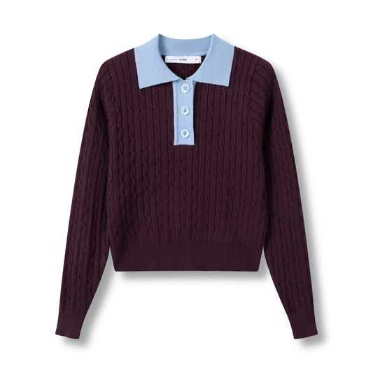 Cable Polo IN: Aubergine