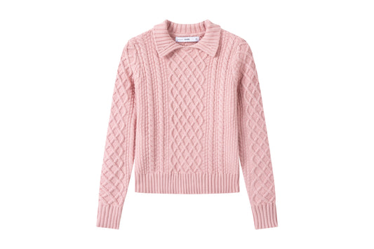 Collar Knit Sweater IN: Mauve Pink