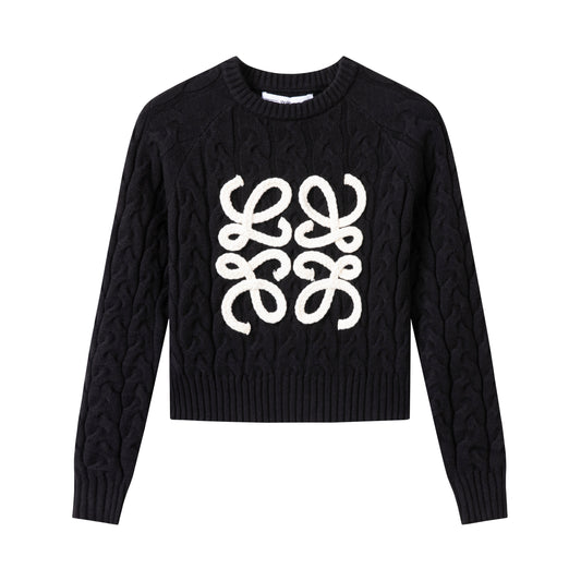 Designer Inspired Knit Sweater IN: Black