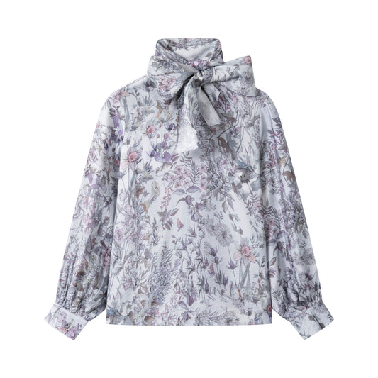 Mockneck Tie Shirt IN: Floral