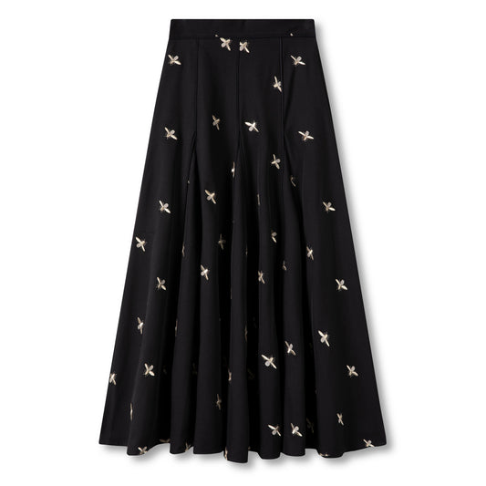 Godet Skirt IN: Black Bees