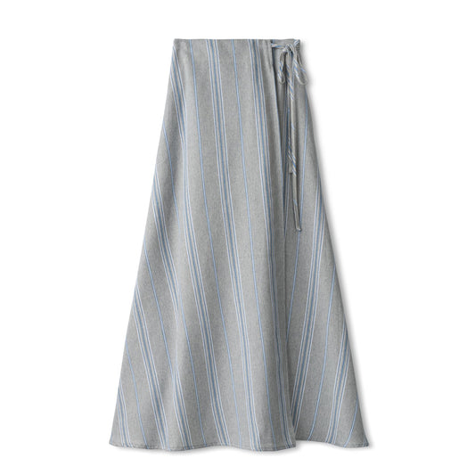 Wrap Skirt IN: Grey Striped