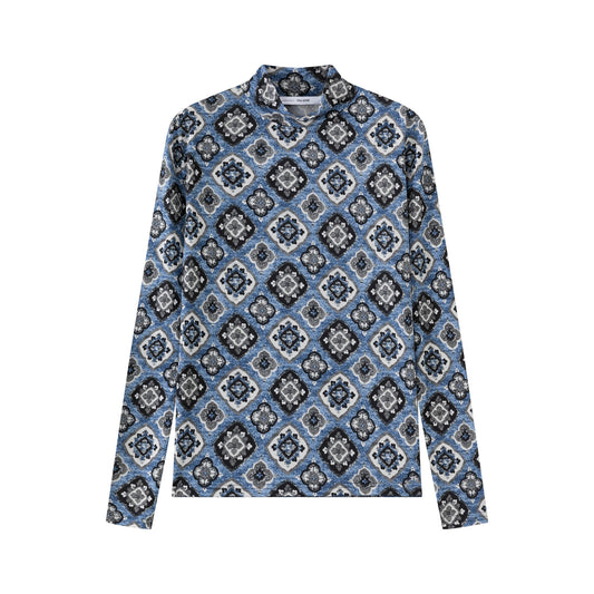 Modal Mockneck IN:Blue White Print
