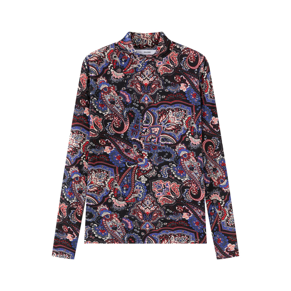 Modal Mockneck IN:Burgundy Paisley Print