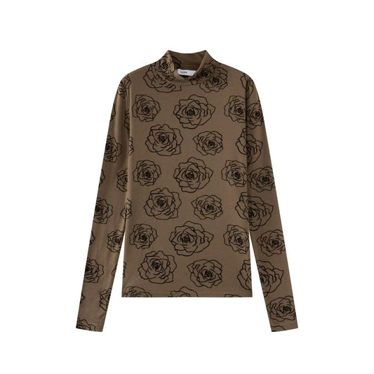 Modal Mockneck IN:Brown Flower