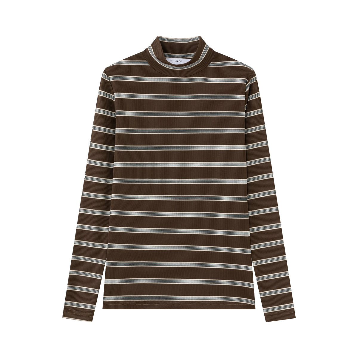 Modal Mockneck IN:Mocha Stripe