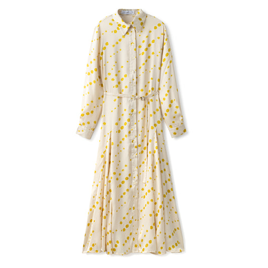 Polka Dot Dress IN: Beige