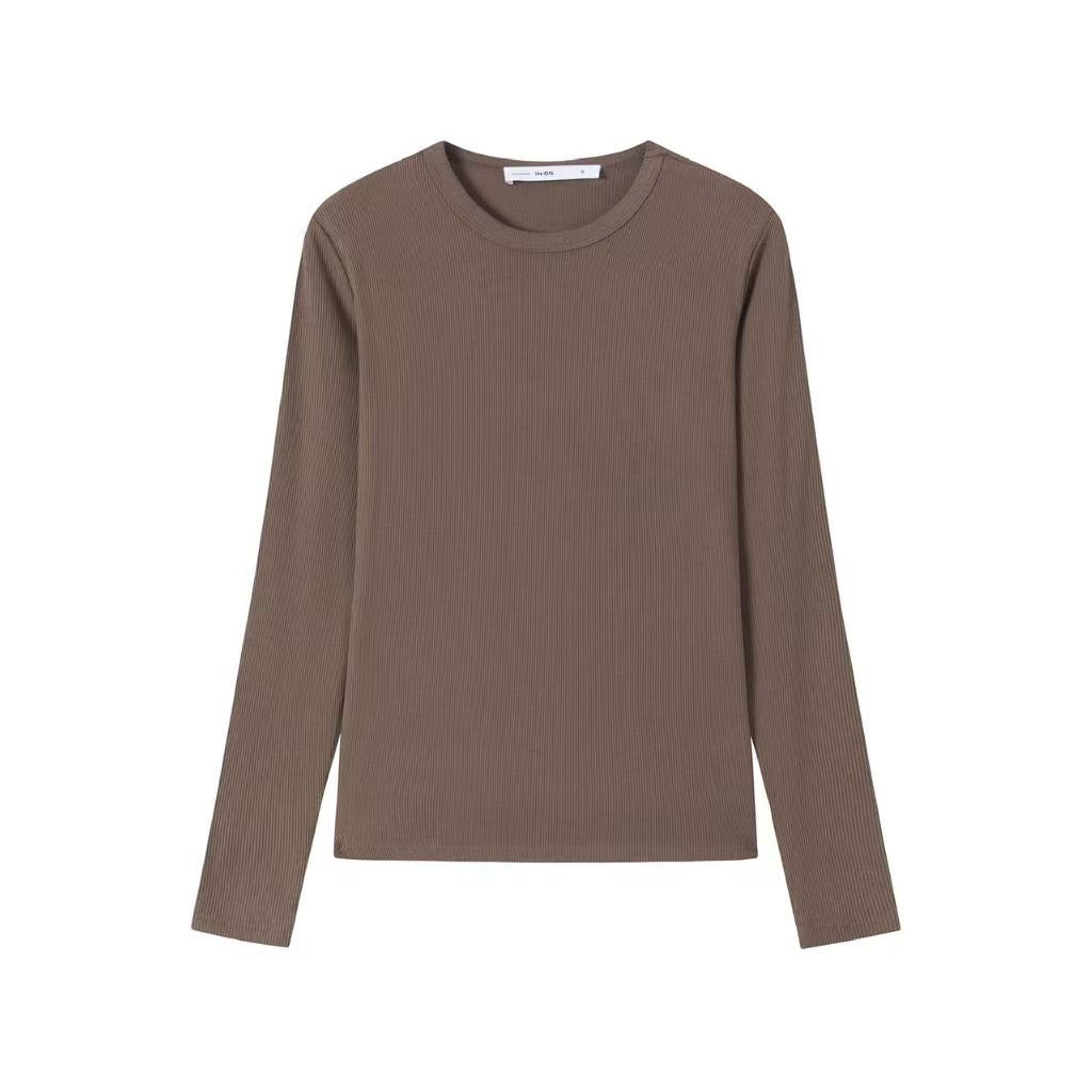 Signature Ribbed Tee IN:Brown