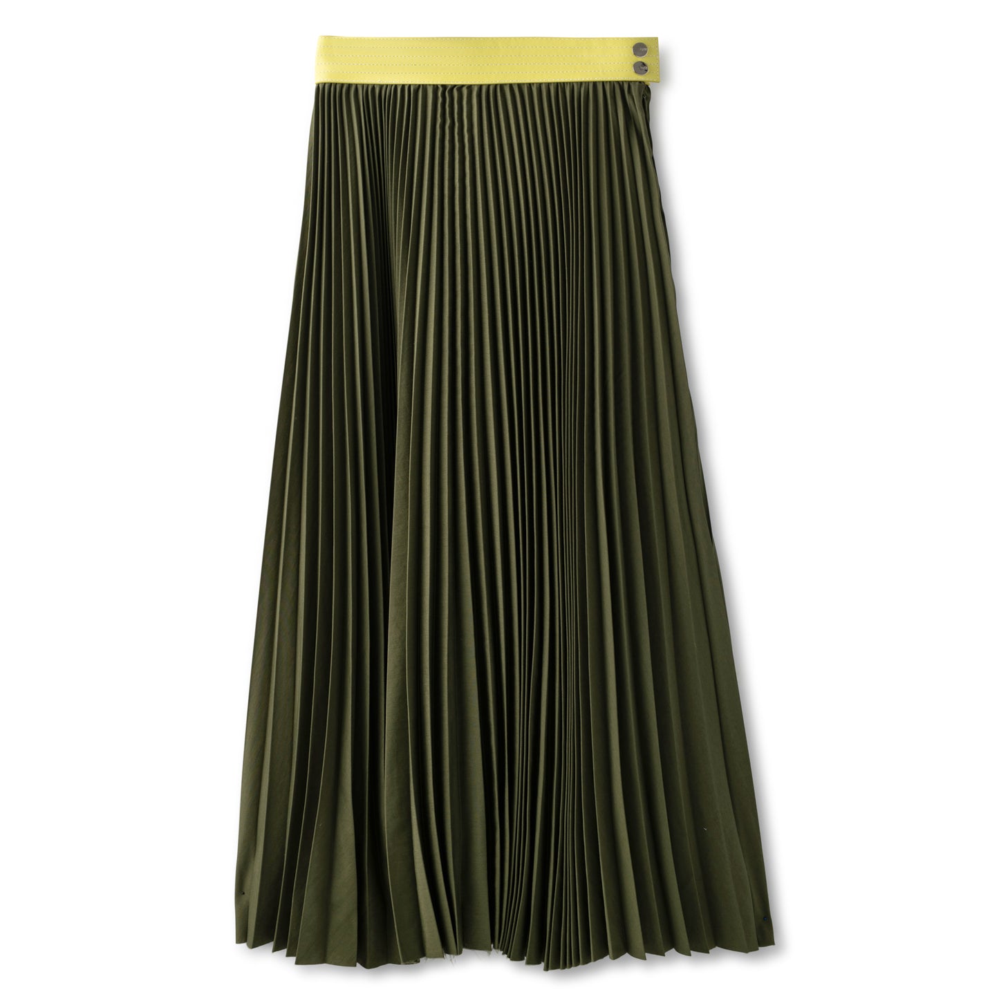 Leather Waist Pleated Skirt IN: Olive