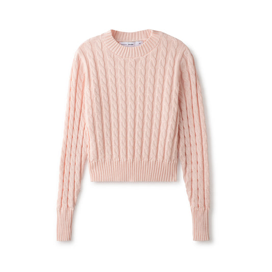 Cable Knit Sweater IN: Pale Pink