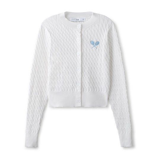 Sport Cable Knit Cardigan IN: White