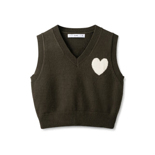 Vest Heart Knit In: Olive