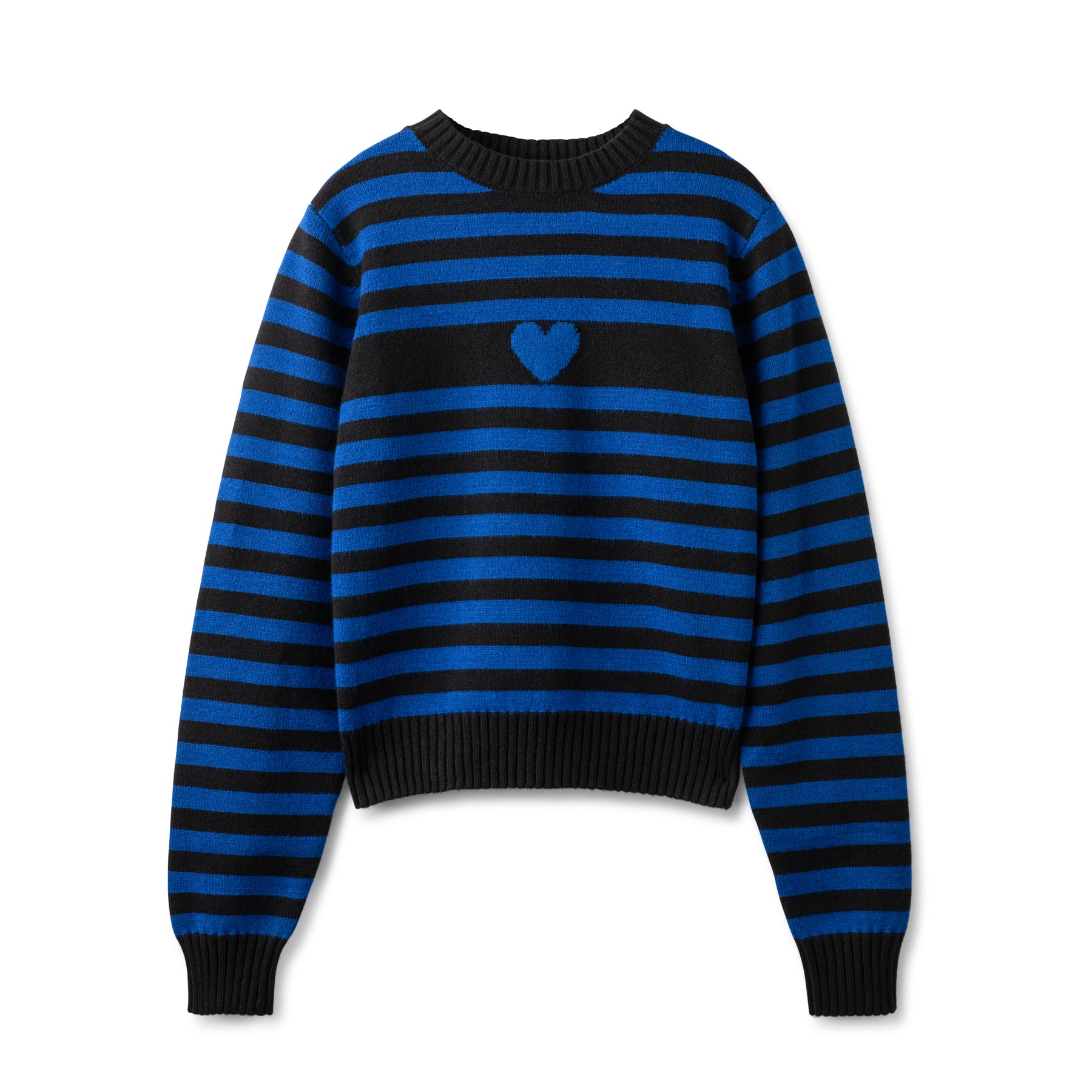 Stripe Knit Sweater In: Heart Blue