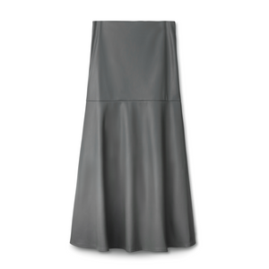 Fit and Flair Leather Skirt IN: Grey