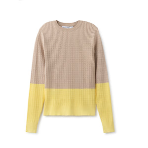 Cable Knit Summer Sweater IN: Beige Yellow