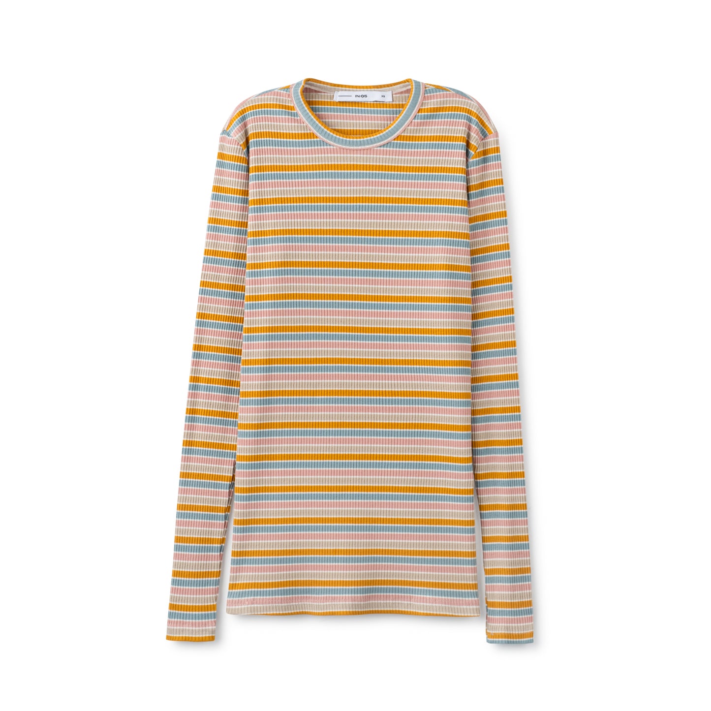 Signature Ribbed Tee IN: Striped Pastels